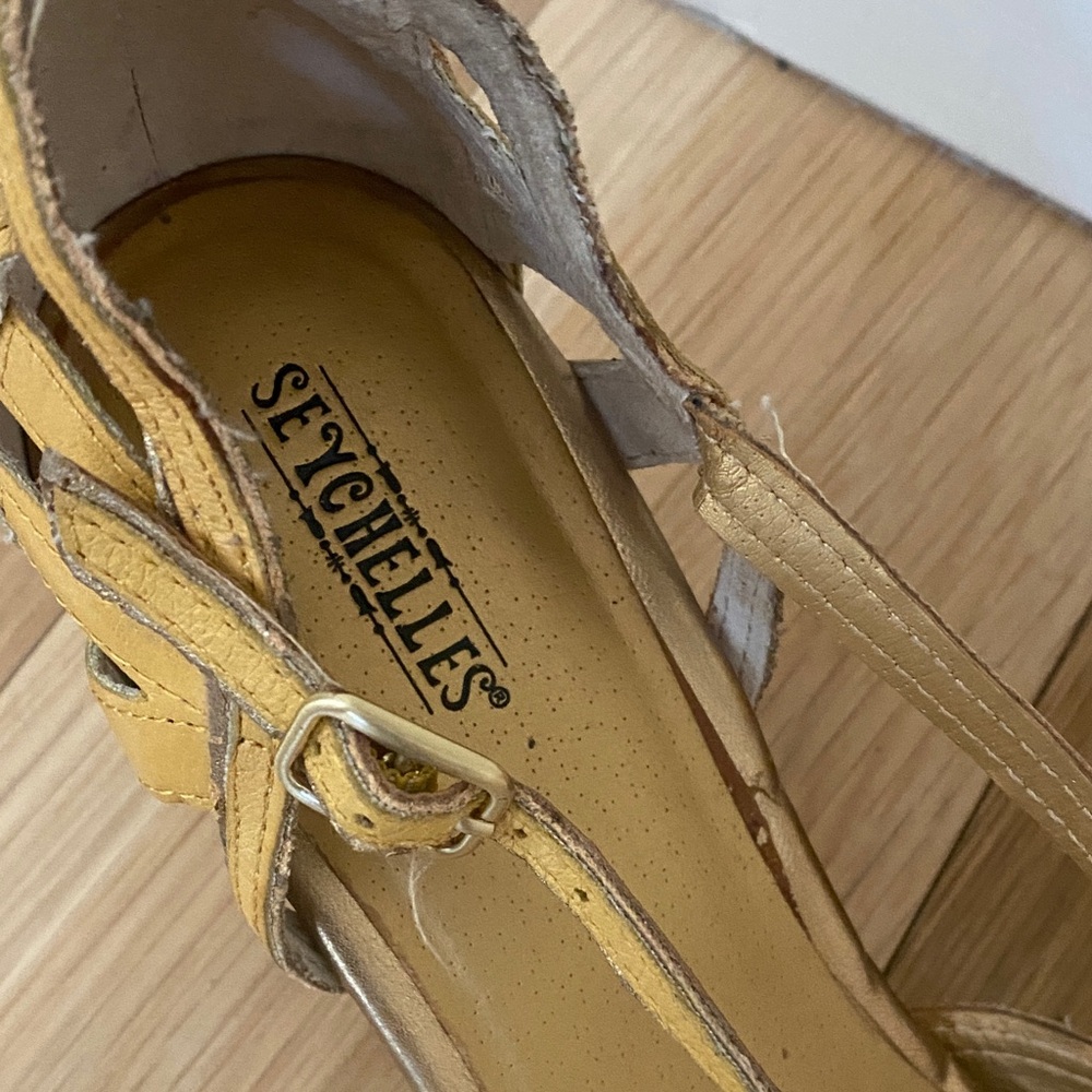 Seychelles Mustard Yellow Heeled Sandals - Picture 2 of 6
